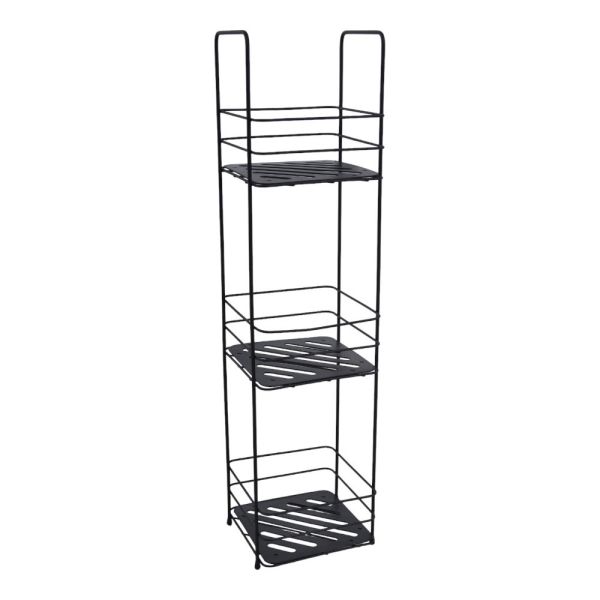 ΡΑΦΙΕΡΑ ΜΠΑΝΙΟΥ ΤΡΙΠΛΗ ΜΕΤΑΛΛΙΚΗ ΣΕ ΜΑΥΡΟ ΧΡΩΜΑ 16,5x15,5x63εκ. ANKOR