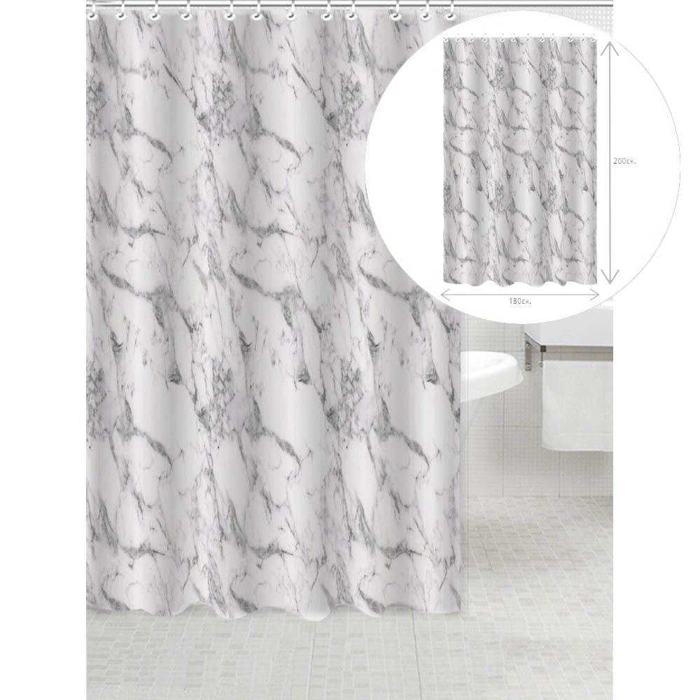 ΚΟΥΡΤΙΝΑ ΠΟΛΥΕΣΤΕΡΙΚΗ 180x200εκ 90gsm ΜΕ 12 ΚΡΙΚΟΥΣ ΜΑΡΜΑΡΟ ANKOR