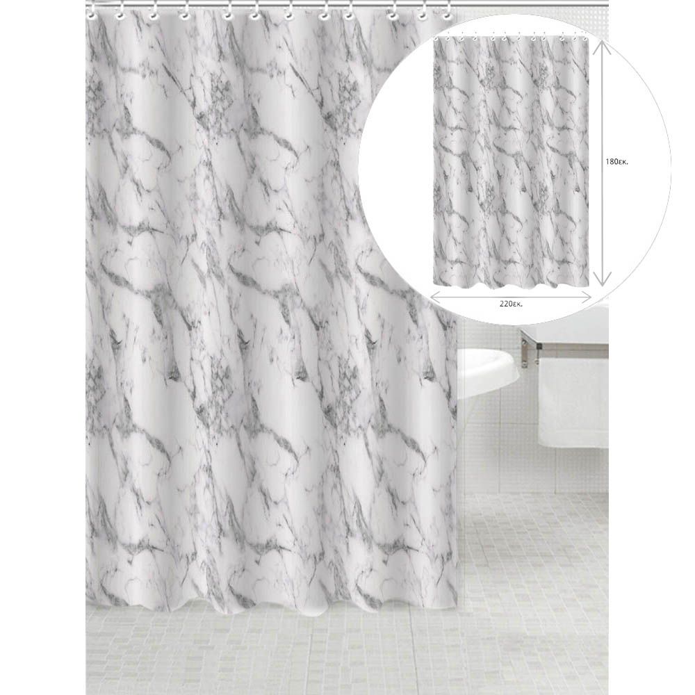 ΚΟΥΡΤΙΝΑ ΠΟΛΥΕΣΤΕΡΙΚΗ 220x180εκ 90gsm ΜΕ 12 ΚΡΙΚΟΥΣ ΜΑΡΜΑΡΟ ANKOR