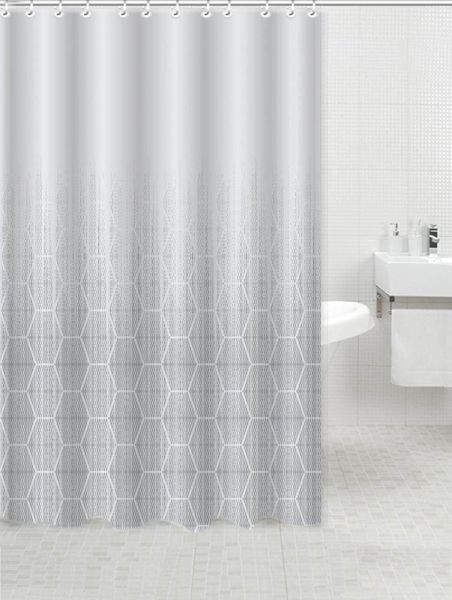 ΚΟΥΡΤΙΝΑ ΠΟΛΥΕΣΤΕΡΙΚΗ 180x200εκ 90gsm ΜΕ 12 ΚΡΙΚΟΥΣ ΓΚΡΙ ΝΤΕΓΚΡΑΝΤΕ ANKOR