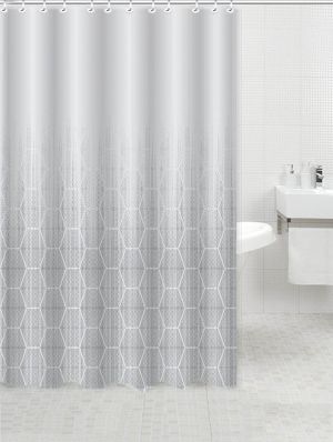 ΚΟΥΡΤΙΝΑ ΠΟΛΥΕΣΤΕΡΙΚΗ 180x200εκ 90gsm ΜΕ 12 ΚΡΙΚΟΥΣ ΓΚΡΙ ΝΤΕΓΚΡΑΝΤΕ ANKOR