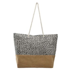 ΤΣΑΝΤΑ ΘΑΛΑΣΣΗΣ ΥΦΑΣΜΑΤΙΝΗ ΣΕ ΑΣΠΡΟ ΚΑΙ ΜΑΥΡΟ ΧΡΩΜΑ 53x15x40εκ.ANKOR