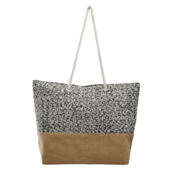 ΤΣΑΝΤΑ ΘΑΛΑΣΣΗΣ ΥΦΑΣΜΑΤΙΝΗ ΣΕ ΑΣΠΡΟ ΚΑΙ ΜΑΥΡΟ ΧΡΩΜΑ 53x15x40εκ.ANKOR