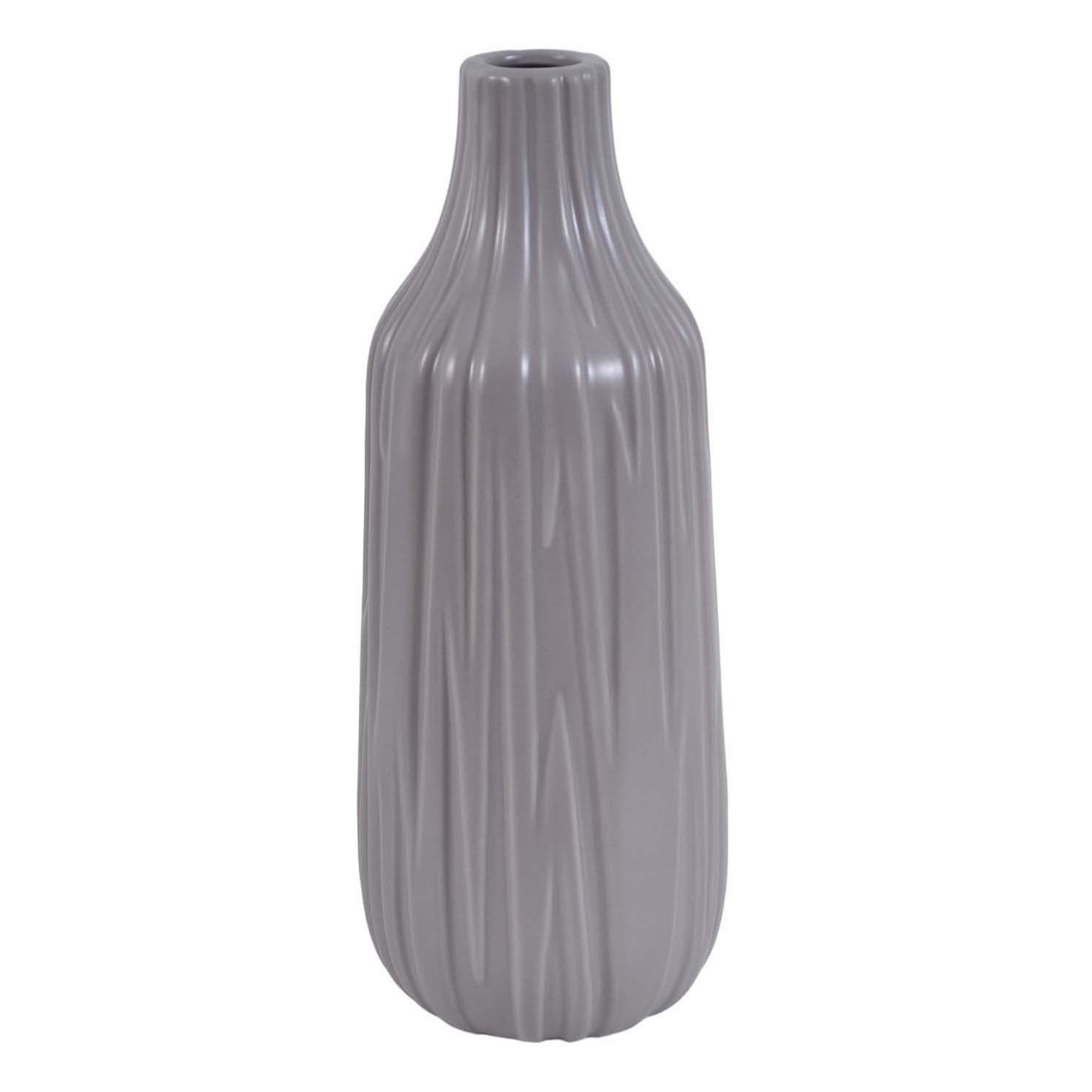 ΒΑΖΟ ΚΕΡΑΜΙΚΟ ΜΕ ΑΝΑΓΛΥΦΗ ΥΦΗ ΣΕ ΓΚΡΙ ΧΡΩΜΑ 15x15x37,5εκ. ANKOR