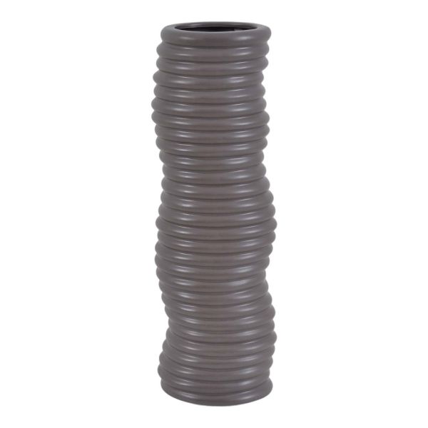 ΒΑΖΟ ΚΕΡΑΜΙΚΟ ΜΕ ΑΝΑΓΛΥΦΗ ΥΦΗ ΣΕ ΓΚΡΙ ΚΑΦΕ ΧΡΩΜΑ 15,4x12,5x45,5εκ. ANKOR