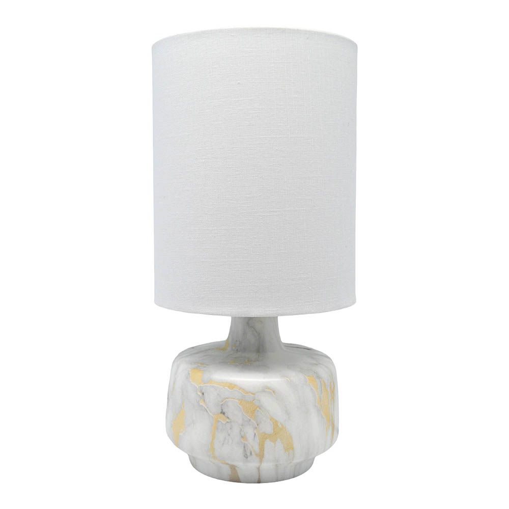 ΠΟΡΤΑΤΙΦ ΚΕΡΑΜΙΚΟ ΜΑΡΜΑΡΟ ΜΕ ΑΣΠΡΟ ΚΑΠΕΛΟ 15x15x32εκ. Ε14/ΜΑΧ 40W ANKOR