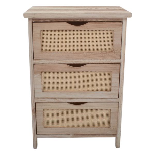 ΣΥΡΤΑΡΙΕΡΑ ΞΥΛΙΝΗ ΜΕ 3 ΣΥΡΤΑΡΙΑ ΡΑΤΑΝ ΣΕ ΦΥΣΙΚΟ ΧΡΩΜΑ 40x29x58εκ.ANKOR