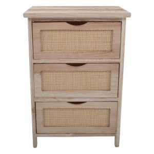 ΣΥΡΤΑΡΙΕΡΑ ΞΥΛΙΝΗ ΜΕ 3 ΣΥΡΤΑΡΙΑ ΡΑΤΑΝ ΣΕ ΦΥΣΙΚΟ ΧΡΩΜΑ 40x29x58εκ.ANKOR