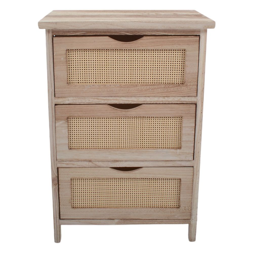 ΣΥΡΤΑΡΙΕΡΑ ΞΥΛΙΝΗ ΜΕ 3 ΣΥΡΤΑΡΙΑ ΡΑΤΑΝ ΣΕ ΦΥΣΙΚΟ ΧΡΩΜΑ 40x29x58εκ.ANKOR