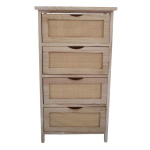 ΣΥΡΤΑΡΙΕΡΑ ΞΥΛΙΝΗ ΜΕ 4 ΣΥΡΤΑΡΙΑ ΡΑΤΑΝ ΣΕ ΦΥΣΙΚΟ ΧΡΩΜΑ 40x29x73εκ.ANKOR