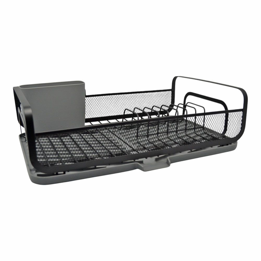 ΠΙΑΤΟΘΗΚΗ ΜΕΤΑΛΛΙΚΗ ΣΕ ΜΑΥΡΟ ΜΑΤ ΧΡΩΜΑ ΜΕ ΓΚΡΙ ΔΙΣΚΟ 43x28x14εκ.ANKOR