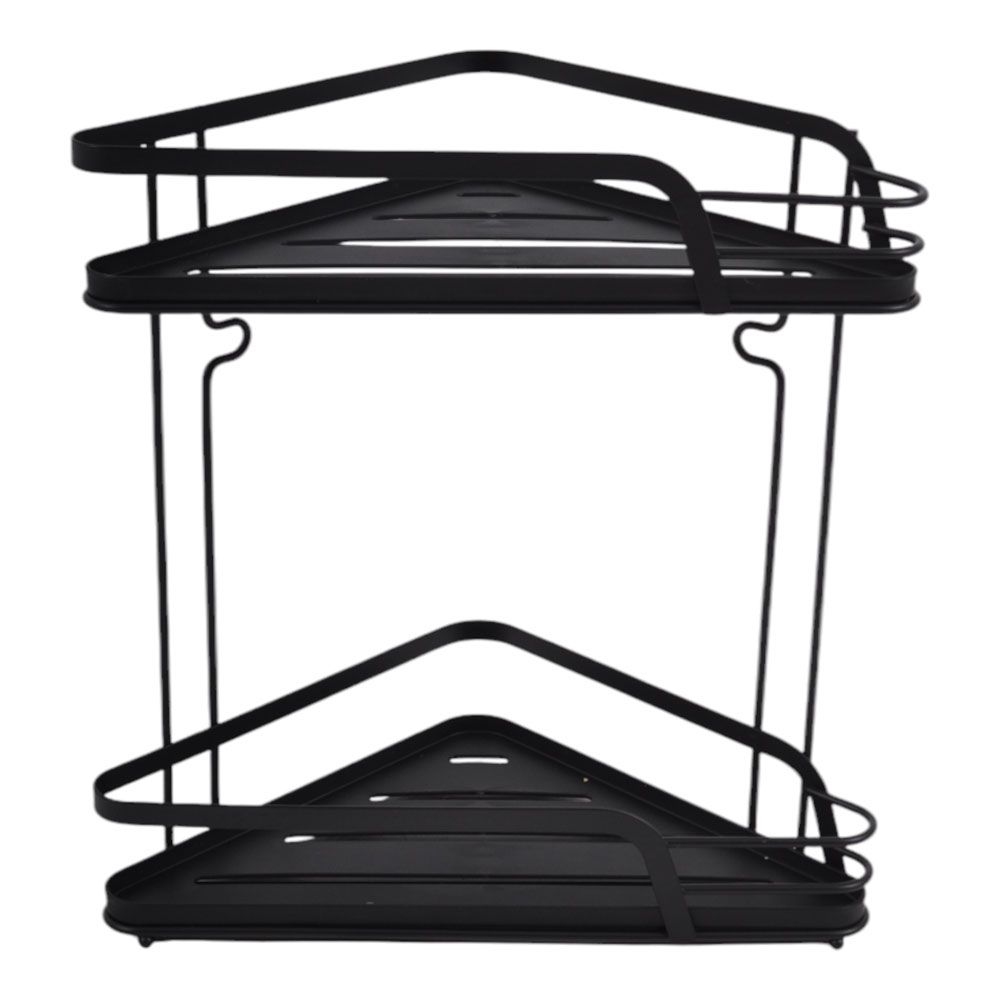 ΡΑΦΙΕΡΑ ΜΠΑΝΙΟΥ ΓΩΝΙΑΚΗ ΔΙΠΛΗ ΜΕΤΑΛΛΙΚΗ ΣΕ ΜΑΥΡΟ ΧΡΩΜΑ 22x22x31,5εκ. ANKOR