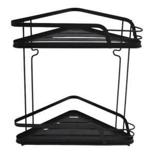 ΡΑΦΙΕΡΑ ΜΠΑΝΙΟΥ ΓΩΝΙΑΚΗ ΔΙΠΛΗ ΜΕΤΑΛΛΙΚΗ ΣΕ ΜΑΥΡΟ ΧΡΩΜΑ 22x22x31,5εκ. ANKOR