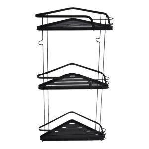 ΡΑΦΙΕΡΑ ΜΠΑΝΙΟΥ ΓΩΝΙΑΚΗ ΤΡΙΠΛΗ ΜΕΤΑΛΛΙΚΗ ΣΕ ΜΑΥΡΟ ΧΡΩΜΑ 22x22x56εκ. ANKOR