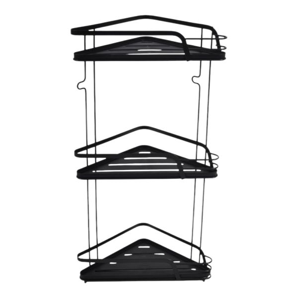 ΡΑΦΙΕΡΑ ΜΠΑΝΙΟΥ ΓΩΝΙΑΚΗ ΤΡΙΠΛΗ ΜΕΤΑΛΛΙΚΗ ΣΕ ΜΑΥΡΟ ΧΡΩΜΑ 22x22x56εκ. ANKOR