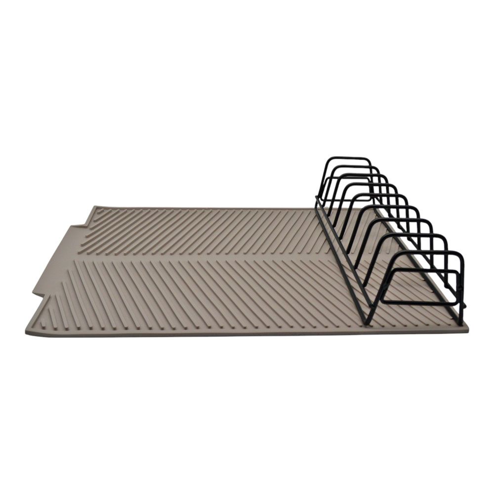 ΠΙΑΤΟΘΗΚΗ ΜΕΤΑΛΛΙΚΗ ΜΕ ΔΙΣΚΟ ΣΙΛΙΚΟΝΗΣ ΣΕ TAUPE ΧΡΩΜΑ 42x33x8εκ. ANKOR