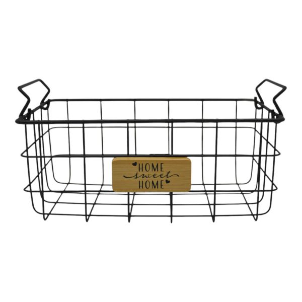 ΚΑΛΑΘΙ  ΜΕΤΑΛΛΙΚΟ ΣΕ ΜΑΥΡΟ ΜΑΤ ΧΡΩΜΑ ΜΕ ΞΥΛΙΝΗ ΔΙΑΚΟΣΜΗΣΗ 25,5x18,5x10,5εκ.ANKOR