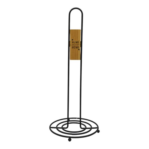 ΒΑΣΗ ΧΑΡΤΙΟΥ ΚΟΥΖΙΝΑΣ ΜΕΤΑΛΛΙΚΗ ΣΕ ΜΑΥΡΟ ΜΑΤ ΧΡΩΜΑ ΜΕ ΞΥΛΙΝΗ ΔΙΑΚΟΣΜΗΣΗ 13x13x32εκ.ANKOR