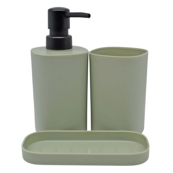 ΣΕΤ ΑΞΕΣΟΥΑΡ ΜΠΑΝΙΟΥ ΠΛΑΣΤΙΚΟ 3 ΤΕΜΑΧΙΩΝ ΣΕ ΦΥΣΤΙΚΙ ΜΑΤ ΧΡΩΜΑ ANKOR