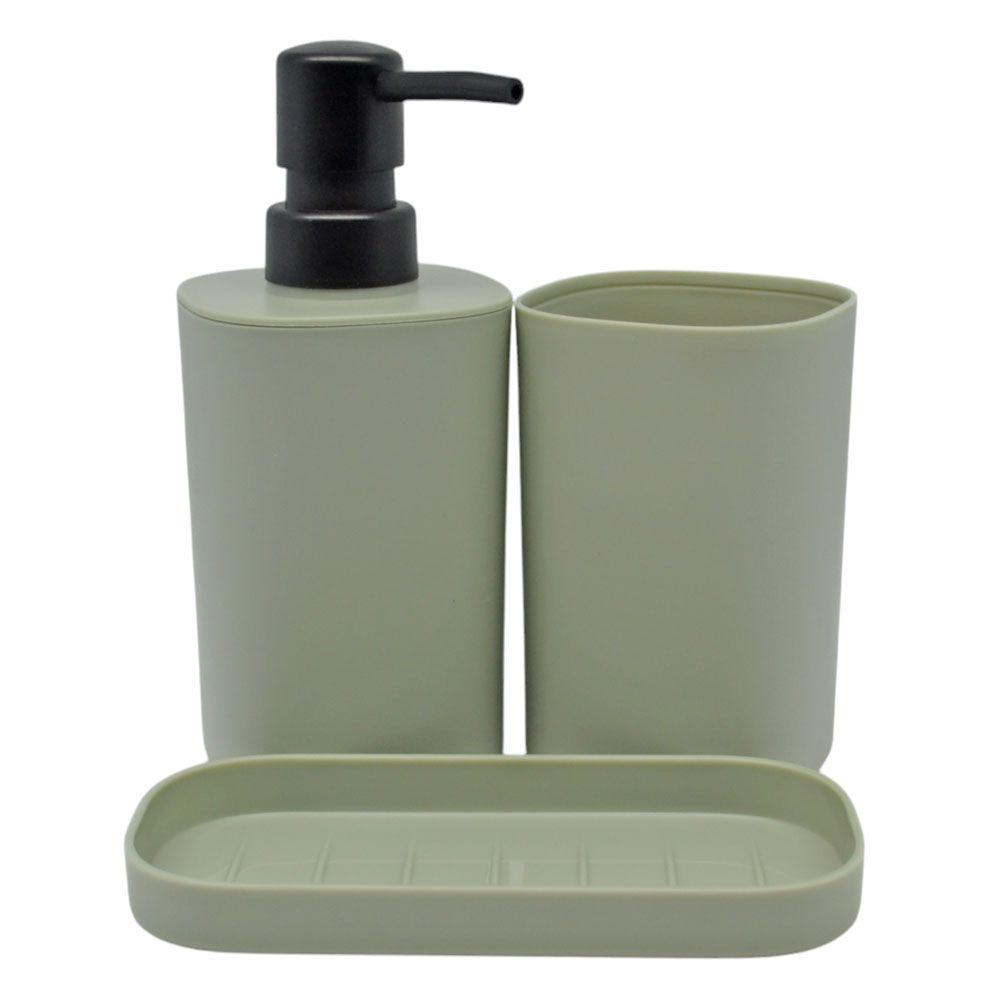 ΣΕΤ ΑΞΕΣΟΥΑΡ ΜΠΑΝΙΟΥ ΠΛΑΣΤΙΚΟ 3 ΤΕΜΑΧΙΩΝ ΣΕ ΦΥΣΤΙΚΙ ΜΑΤ ΧΡΩΜΑ ANKOR