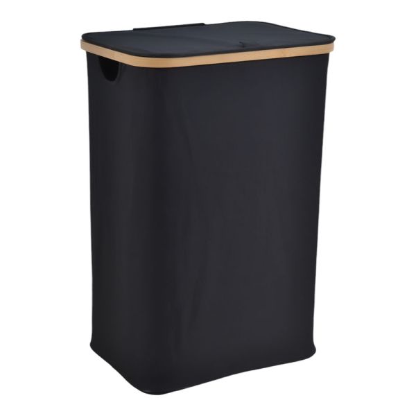 ΚΑΛΑΘΙ ΑΠΛΥΤΩΝ ΥΦΑΣΜΑΤΙΝΟ ΣΕ ΜΑΥΡΟ ΧΡΩΜΑ ΜΕ ΜΠΑΜΠΟΥ ΣΚΕΛΕΤΟ 40x30x60εκ. ANKOR