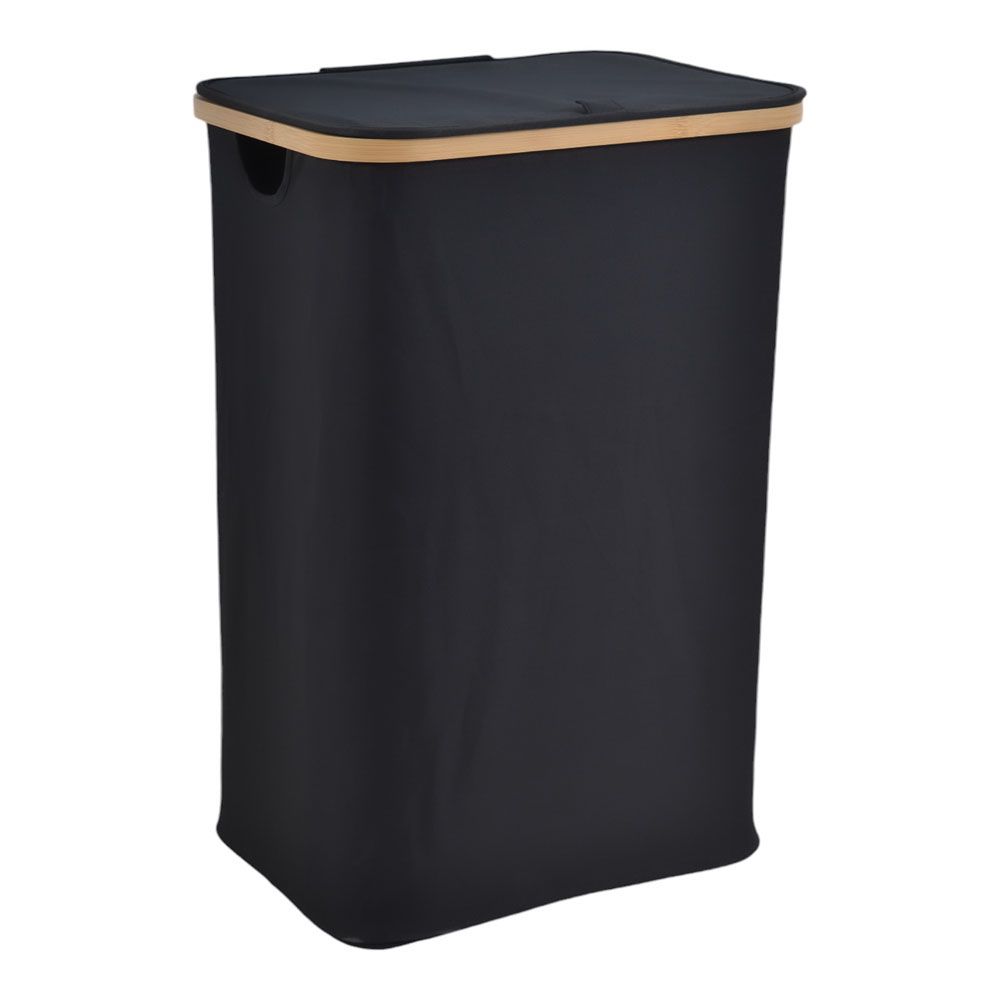 ΚΑΛΑΘΙ ΑΠΛΥΤΩΝ ΥΦΑΣΜΑΤΙΝΟ ΣΕ ΜΑΥΡΟ ΧΡΩΜΑ ΜΕ ΜΠΑΜΠΟΥ ΣΚΕΛΕΤΟ 40x30x60εκ. ANKOR