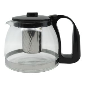 ΤΣΑΓΙΕΡΑ ΓΥΑΛΙΝΗ ΜΕ ΙΝΟΧ ΦΙΛΤΡΟ 1,25lt ΔΙΑΦΑΝΗ ΜΕ ΠΛΑΣΤΙΚΗ ΜΑΥΡΗ ΛΑΒΗ ANKOR