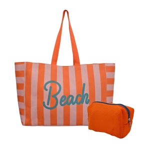 ΣΕΤ ΤΣΑΝΤΑ ΘΑΛΑΣΣΗΣ ΜΕ ΝΕΣΕΣΕΡ ΣΕ ΠΟΡΤΟΚΑΛΙ ΚΑΙ ΡΟΖ ΧΡΩΜΑ 42x15x34εκ. ANKOR