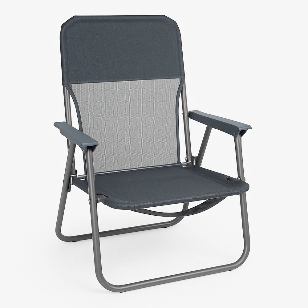 ΚΑΡΕΚΛΑ ΠΑΡΑΛΙΑΣ ΜΕΤΑΛΛΙΚΗ ΠΤΥΣΣΟΜΕΝΗ ΣΕ ΓΚΡΙ ΧΡΩΜΑ 53x58x70εκ.ANKOR