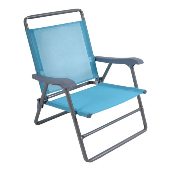 ΚΑΡΕΚΛΑ ΠΑΡΑΛΙΑΣ ΜΕΤΑΛΛΙΚΗ ΠΤΥΣΣΟΜΕΝΗ ΣΕ ΓΑΛΑΖΙΟ ΧΡΩΜΑ 55x62x71εκ.ANKOR