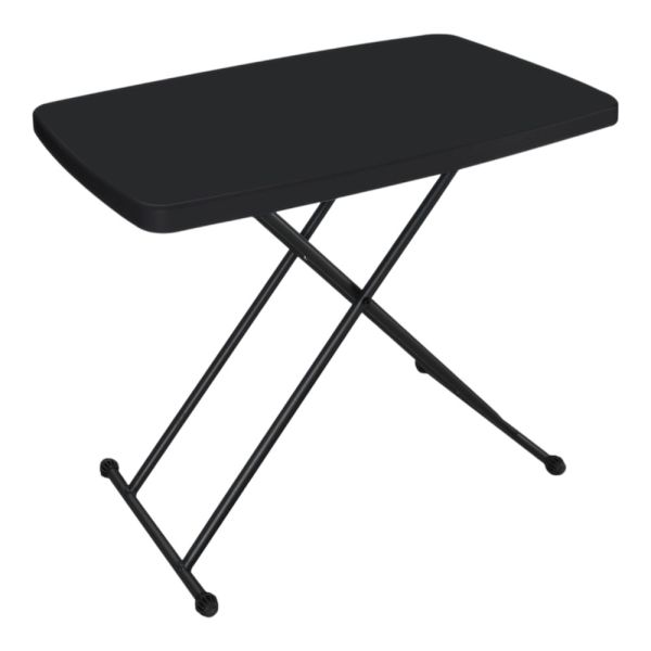 ΤΡΑΠΕΖΙ ΠΛΑΣΤΙΚΟ ΜΑΥΡΟ ΜΕ ΑΝΑΔΙΠΛΟΥΜΕΝΑ ΜΕΤΑΛΛΙΚΑ ΠΟΔΙΑ ΤΡΙΩΝ ΘΕΣΕΩΝ 76x49x74εκ. ANKOR