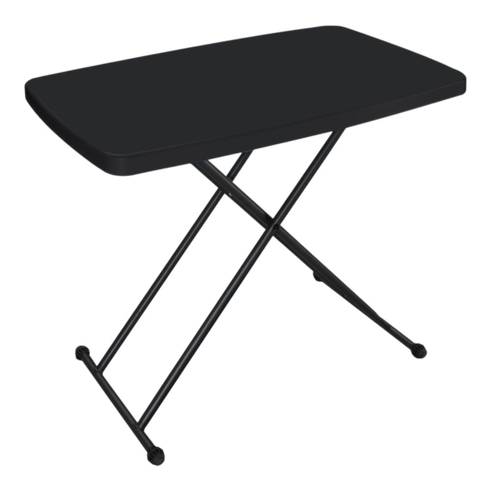 ΤΡΑΠΕΖΙ ΠΛΑΣΤΙΚΟ ΜΑΥΡΟ ΜΕ ΑΝΑΔΙΠΛΟΥΜΕΝΑ ΜΕΤΑΛΛΙΚΑ ΠΟΔΙΑ ΤΡΙΩΝ ΘΕΣΕΩΝ 76x49x74εκ. ANKOR