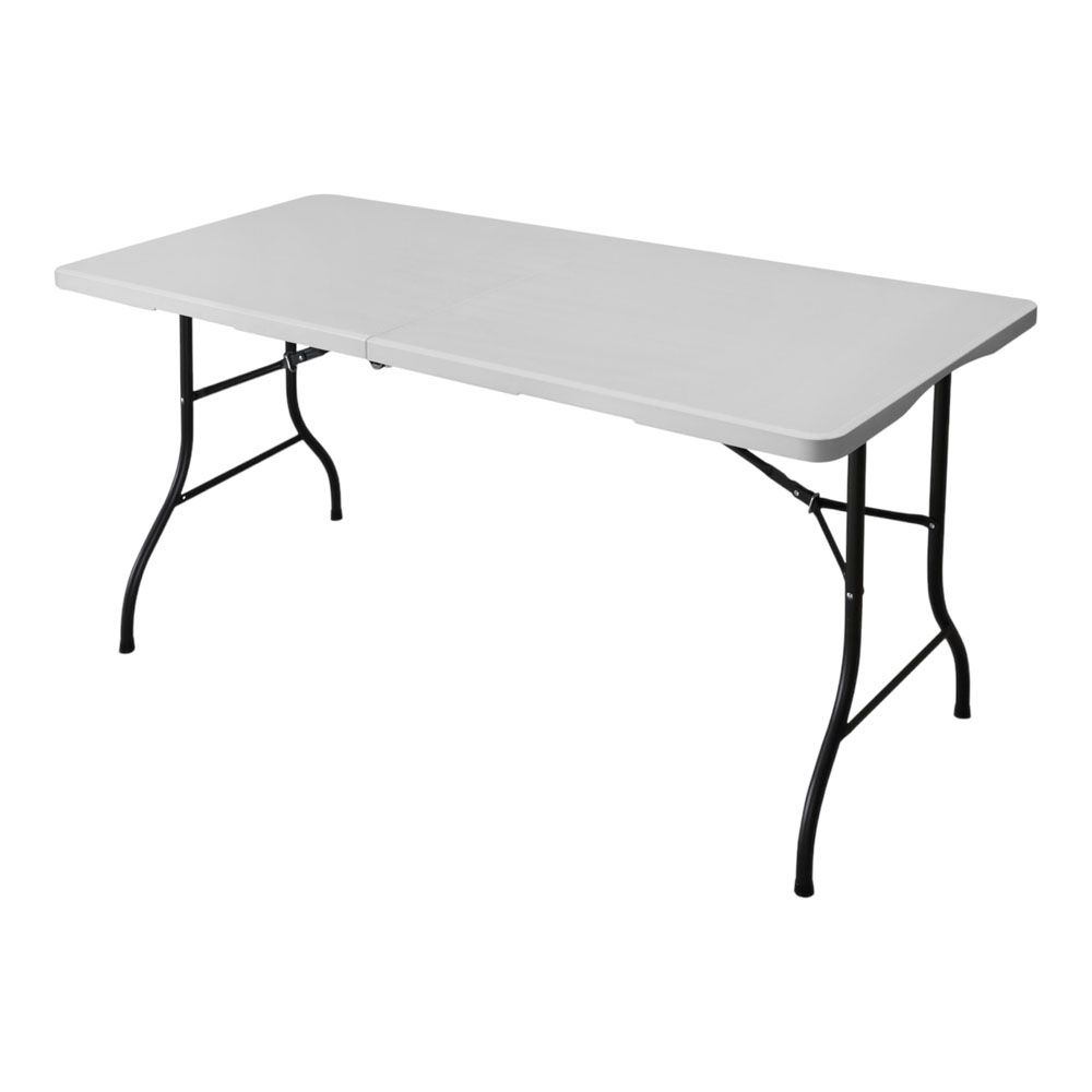 ΤΡΑΠΕΖΙ ΠΤΥΣΣΟΜΕΝΟ ΠΛΑΣΤΙΚΟ ΣΕ ΑΣΠΡΟ ΧΡΩΜΑ ΜΕ ΜΕΤΑΛΛΙΚΑ ΠΟΔΙΑ ΚΑΙ ΚΛΕΙΣΙΜΟ ΒΑΛΙΤΣΑ 152x70x74εκ. ANKOR