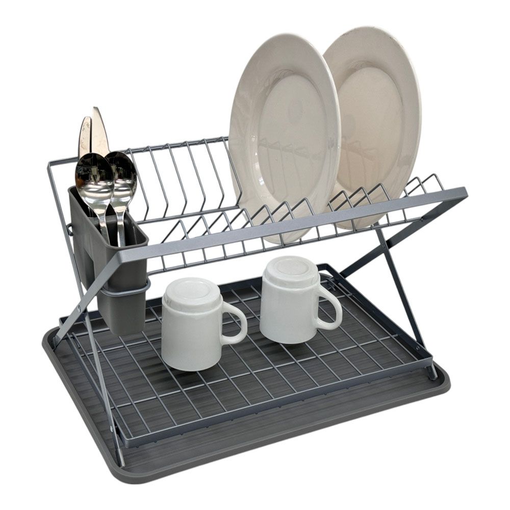 ΠΙΑΤΟΘΗΚΗ ΔΙΩΡΟΦΗ ΑΝΑΔΙΠΛΟΥΜΕΝΗ ΜΕΤΑΛΛΙΚΗ ΣΕ ΓΚΡΙ ΜΑΤ ΧΡΩΜΑ 42x32x28εκ. ANKOR