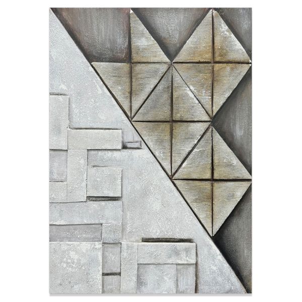 ΠΙΝΑΚΑΣ ΕΛΑΙΟΓΡΑΦΙΑ ΣΕ ΤΥΠΩΜΕΝΟ ΚΑΜΒΑ ΜΕ ΣΧΕΔΙΟ ΑΝΑΓΛΥΦΑ ΓΕΩΜΕΤΡΙΚΑ ΜΟΤΙΒΑ 60x90εκ. ANKOR