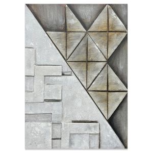 ΠΙΝΑΚΑΣ ΕΛΑΙΟΓΡΑΦΙΑ ΣΕ ΤΥΠΩΜΕΝΟ ΚΑΜΒΑ ΜΕ ΣΧΕΔΙΟ ΑΝΑΓΛΥΦΑ ΓΕΩΜΕΤΡΙΚΑ ΜΟΤΙΒΑ 60x90εκ. ANKOR