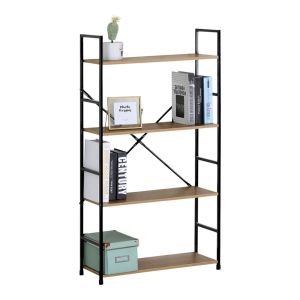 ΒΙΒΛΙΟΘΗΚΗ ΜΕ 4 ΞΥΛΙΝΑ ΡΑΦΙΑ ΚΑΙ ΜΑΥΡΟ ΜΕΤΑΛΛΙΚΟ ΣΚΕΛΕΤΟ 60x24x112εκ. ANKOR