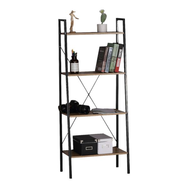 ΒΙΒΛΙΟΘΗΚΗ ΜΕ 4 ΞΥΛΙΝΑ ΡΑΦΙΑ ΚΑΙ ΜΑΥΡΟ ΜΕΤΑΛΛΙΚΟ ΣΚΕΛΕΤΟ 60x32x148εκ. ANKOR