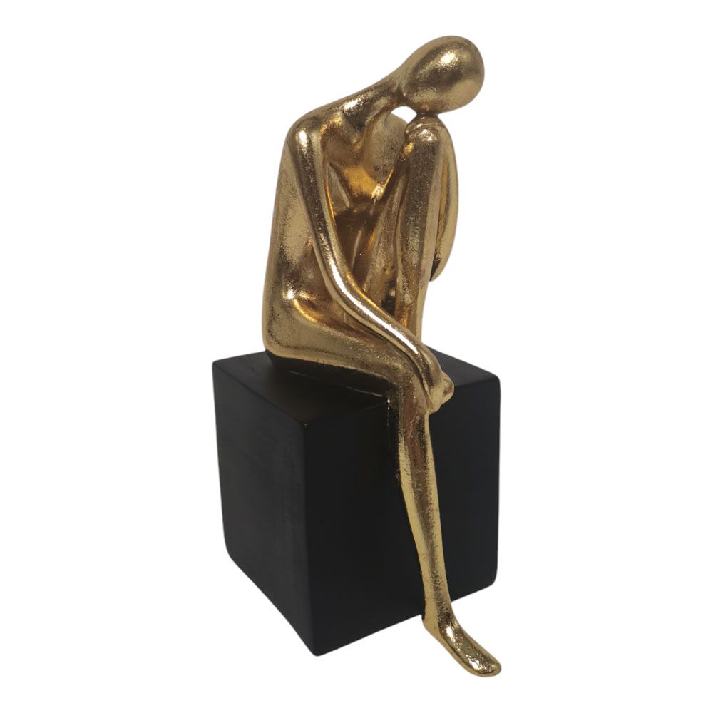 ΔΙΑΚΟΣΜΗΤΙΚΗ ΦΙΓΟΥΡΑ ΠΟΛΥΕΣΤΕΡΙΚΗ ΣΤΟΧΑΣΜΟΥ ΜΕ ΛΥΓΙΣΜΕΝΟ ΠΟΔΙ ΣΕ ΜΑΥΡΟ ΚΑΙ ΧΡΥΣΟ ΧΡΩΜΑ 11,7x7,4x19,2εκ. ANKOR