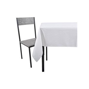 ΤΡΑΠΕΖΟΜΑΝΤΗΛΟ ΖΑΚΑΡ ΑΛΕΚΙΑΣΤΟ ΛΕΥΚΟ 140x180εκ. ΜΕ ΔΙΑΚΡΙΤΙΚΟ ΚΑΡΩ ΣΧΕΔΙΟ ANKOR