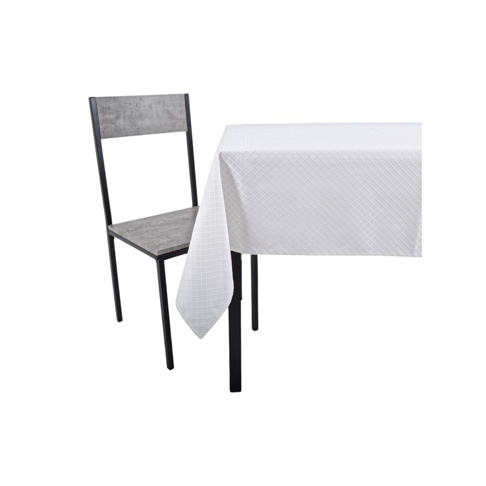 ΤΡΑΠΕΖΟΜΑΝΤΗΛΟ ΖΑΚΑΡ ΑΛΕΚΙΑΣΤΟ ΛΕΥΚΟ 140x220εκ. ΜΕ ΔΙΑΚΡΙΤΙΚΟ ΚΑΡΩ ΣΧΕΔΙΟ ANKOR