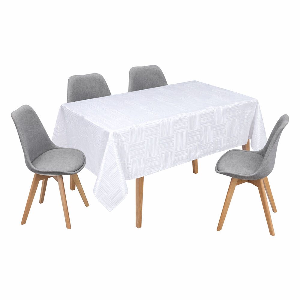 ΤΡΑΠΕΖΟΜΑΝΤΗΛΟ ΖΑΚΑΡ ΑΛΕΚΙΑΣΤΟ ΛΕΥΚΟ 140x180εκ. ΜΕ ΓΕΩΜΕΤΡΙΚΟ ΜΟΤΙΒΟ ANKOR