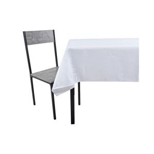 ΤΡΑΠΕΖΟΜΑΝΤΗΛΟ ΖΑΚΑΡ ΑΛΕΚΙΑΣΤΟ ΛΕΥΚΟ 140x220εκ. ΜΕ ΓΕΩΜΕΤΡΙΚΟ ΜΟΤΙΒΟ ANKOR