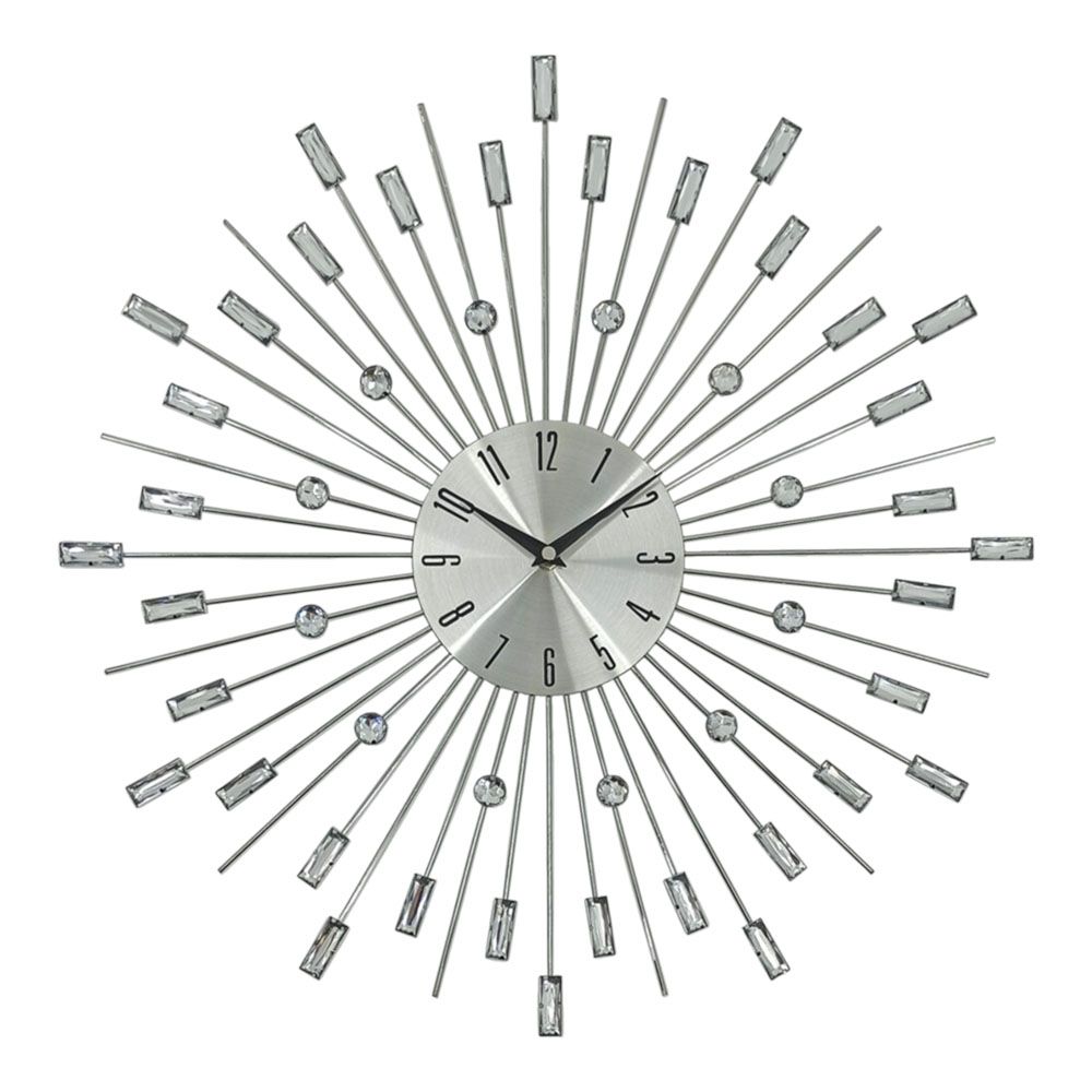 ΡΟΛΟΙ ΤΟΙΧΟΥ ΜΕΤΑΛΛΙΚΟ ΣΕ ΑΣΗΜΙ ΧΡΩΜΑ ΜΕ ΔΙΑΦΑΝΟΥΣ ΚΡΥΣΤΑΛΛΟΥΣ 49,5x49,5x4εκ. ANKOR