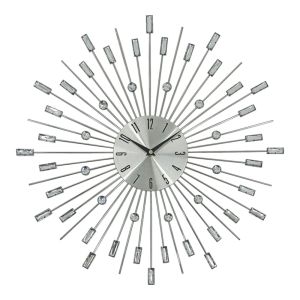 ΡΟΛΟΙ ΤΟΙΧΟΥ ΜΕΤΑΛΛΙΚΟ ΣΕ ΑΣΗΜΙ ΧΡΩΜΑ ΜΕ ΔΙΑΦΑΝΟΥΣ ΚΡΥΣΤΑΛΛΟΥΣ 49,5x49,5x4εκ. ANKOR