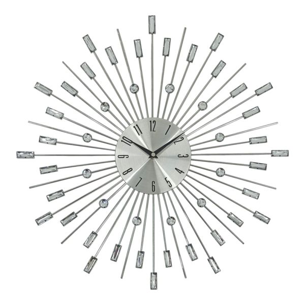 ΡΟΛΟΙ ΤΟΙΧΟΥ ΜΕΤΑΛΛΙΚΟ ΣΕ ΑΣΗΜΙ ΧΡΩΜΑ ΜΕ ΔΙΑΦΑΝΟΥΣ ΚΡΥΣΤΑΛΛΟΥΣ 49,5x49,5x4εκ. ANKOR