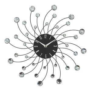 ΡΟΛΟΙ ΤΟΙΧΟΥ ΜΕΤΑΛΛΙΚΟ ΣΕ ΜΑΥΡΟ ΧΡΩΜΑ ΜΕ ΔΙΑΦΑΝΟΥΣ ΚΡΥΣΤΑΛΛΟΥΣ 46x46x4εκ. ANKOR