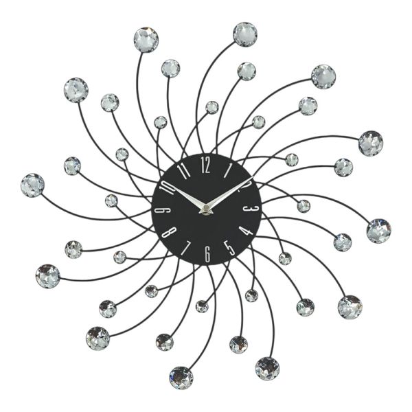 ΡΟΛΟΙ ΤΟΙΧΟΥ ΜΕΤΑΛΛΙΚΟ ΣΕ ΜΑΥΡΟ ΧΡΩΜΑ ΜΕ ΔΙΑΦΑΝΟΥΣ ΚΡΥΣΤΑΛΛΟΥΣ 46x46x4εκ. ANKOR