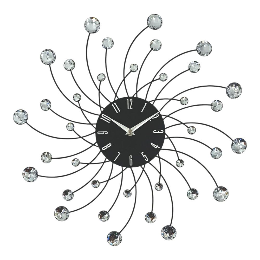 ΡΟΛΟΙ ΤΟΙΧΟΥ ΜΕΤΑΛΛΙΚΟ ΣΕ ΜΑΥΡΟ ΧΡΩΜΑ ΜΕ ΔΙΑΦΑΝΟΥΣ ΚΡΥΣΤΑΛΛΟΥΣ 46x46x4εκ. ANKOR