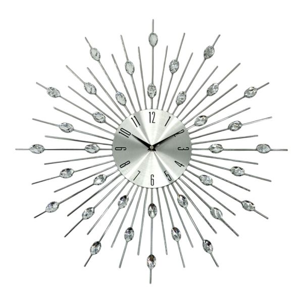 ΡΟΛΟΙ ΤΟΙΧΟΥ ΜΕΤΑΛΛΙΚΟ ΣΕ ΑΣΗΜΙ ΧΡΩΜΑ ΜΕ ΔΙΑΦΑΝΟΥΣ ΚΡΥΣΤΑΛΛΟΥΣ 56x56x4εκ. ANKOR